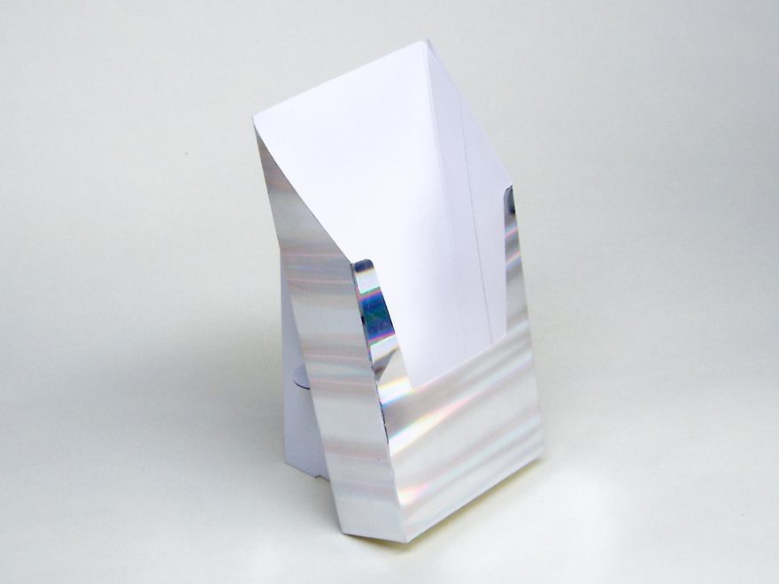 無地 紙製パンフレットスタンド3ツ折りA4サイズ ホログラム